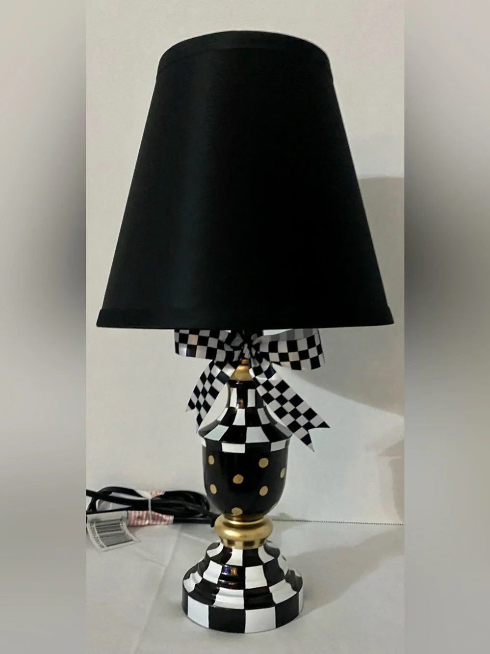 MacKenzie Childs inspired hand painted 15” accent lamp